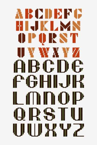 lettere dell'alfabeto a punto croce